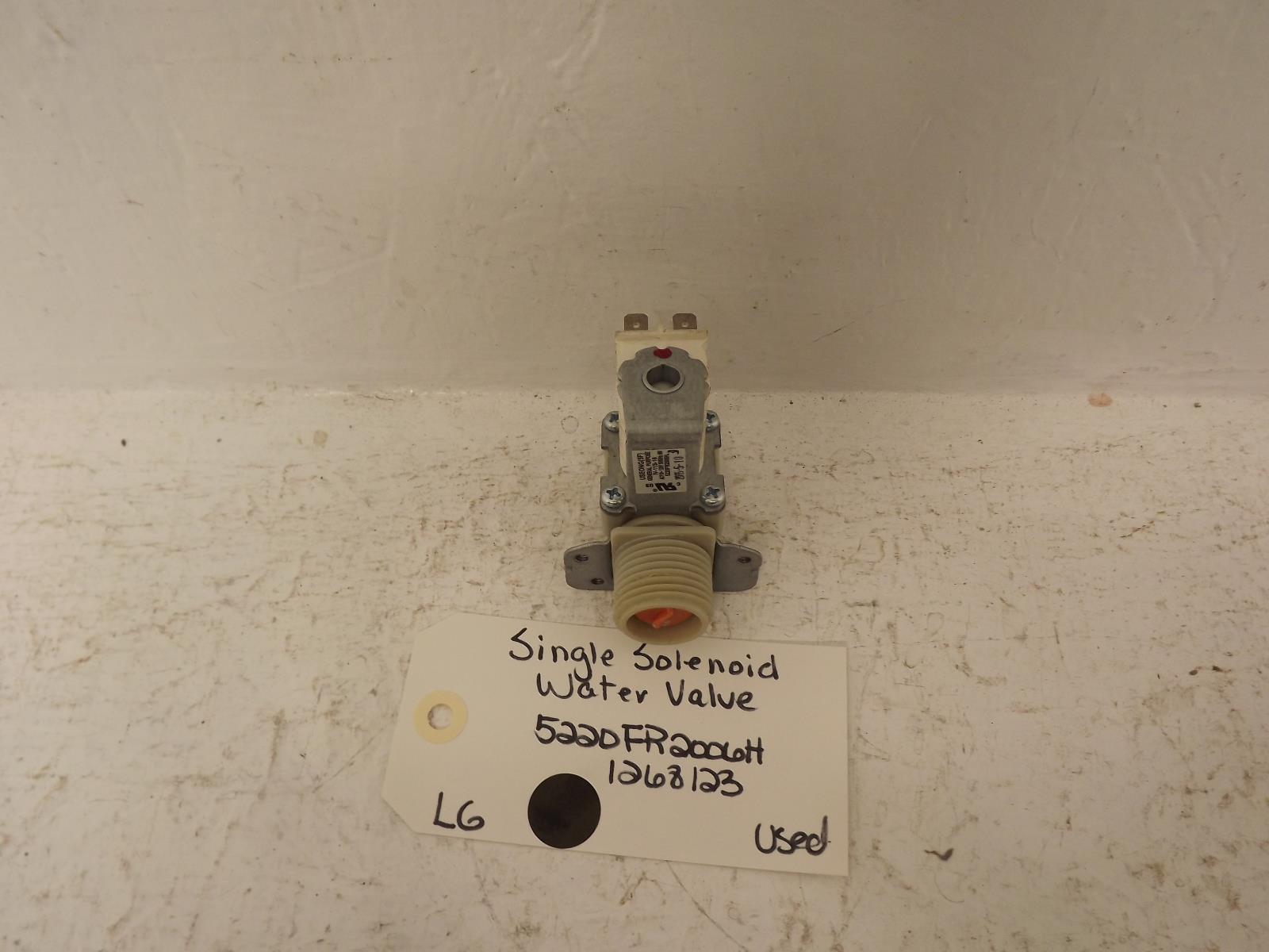 LG Washer 5220FR2006H 1268123 Single Solenoid Water Valve Used LG Washer 5220FR2006H 1268123 Single Solenoid Water Valve Used